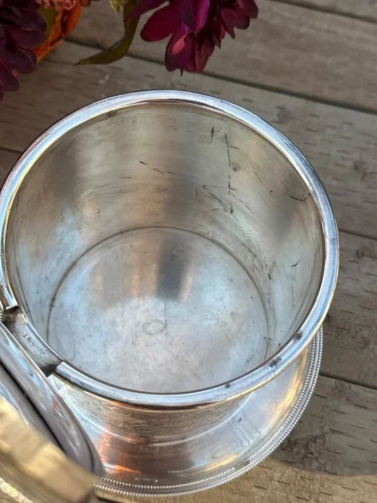 Antique English Silver Plate Biscuit Barrel by Birks Rideau Plate Footed, C.1900 - Picture 10 of 14